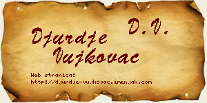 Đurđe Vujkovac vizit kartica